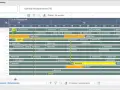 Harmonogram produkcji z datami i numerami zleceń. Widać tu różne maszyny (PIEC, MŁYN, LINIA) i ich obciążenie. Aps co to? To system planowania produkcji.