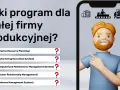 Wybór odpowiednich systemów zarządzania produkcją dla małej firmy. Grafika przedstawia opcje: ERP, MES, CMMS, CRM, WMS.