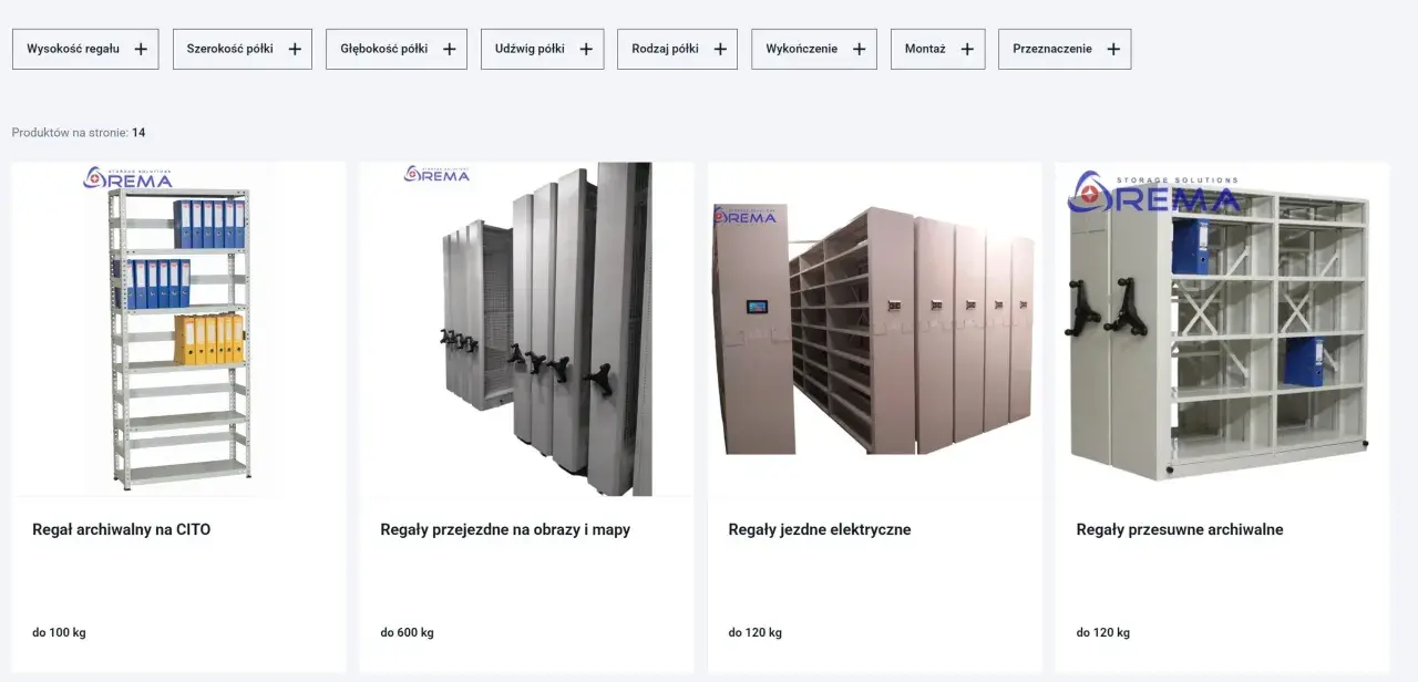Różne rodzaje regałów magazynowych: archiwalne, jezdne elektryczne i przesuwne. Idealne do budowy efektywnego systemu przechowywania.