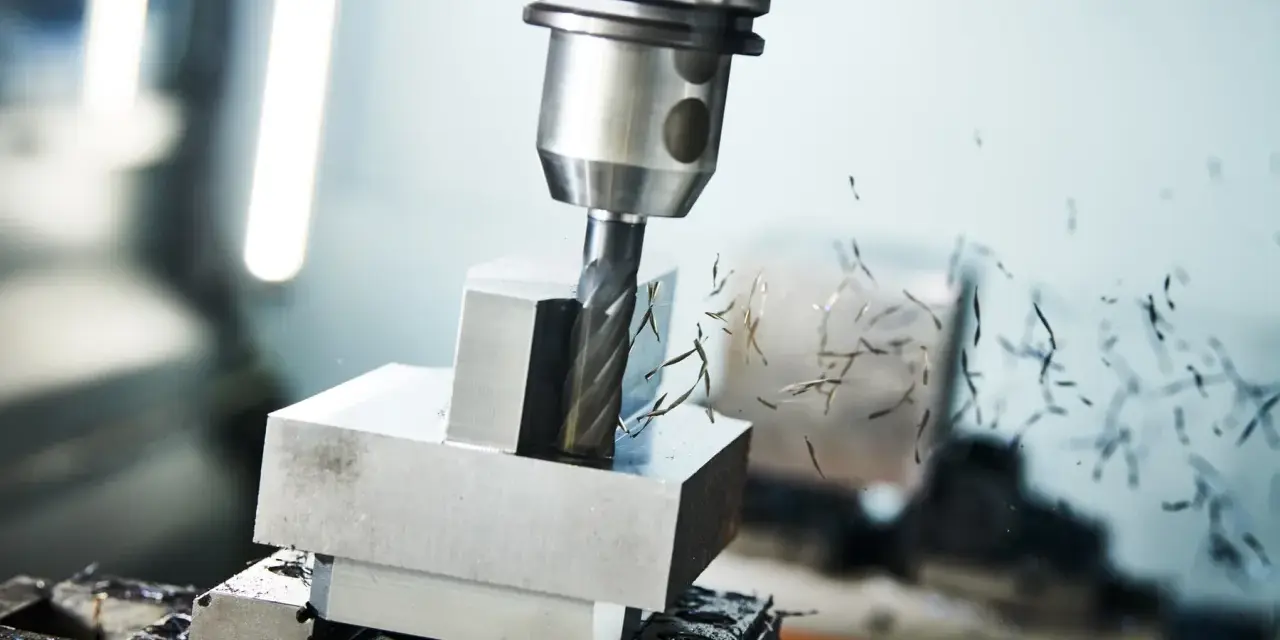 Frezarka CNC obrabia metal, tworząc wióry. Różne rodzaje frezarek pozwalają na precyzyjne kształtowanie detali.