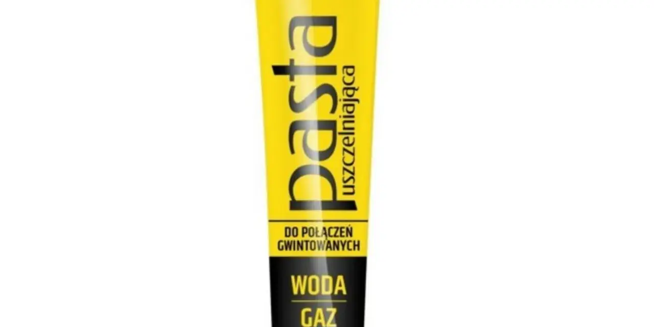 Żółta tubka pasty uszczelniającej Diamond, idealna do połączeń gwintowanych wody i gazu. 65g.