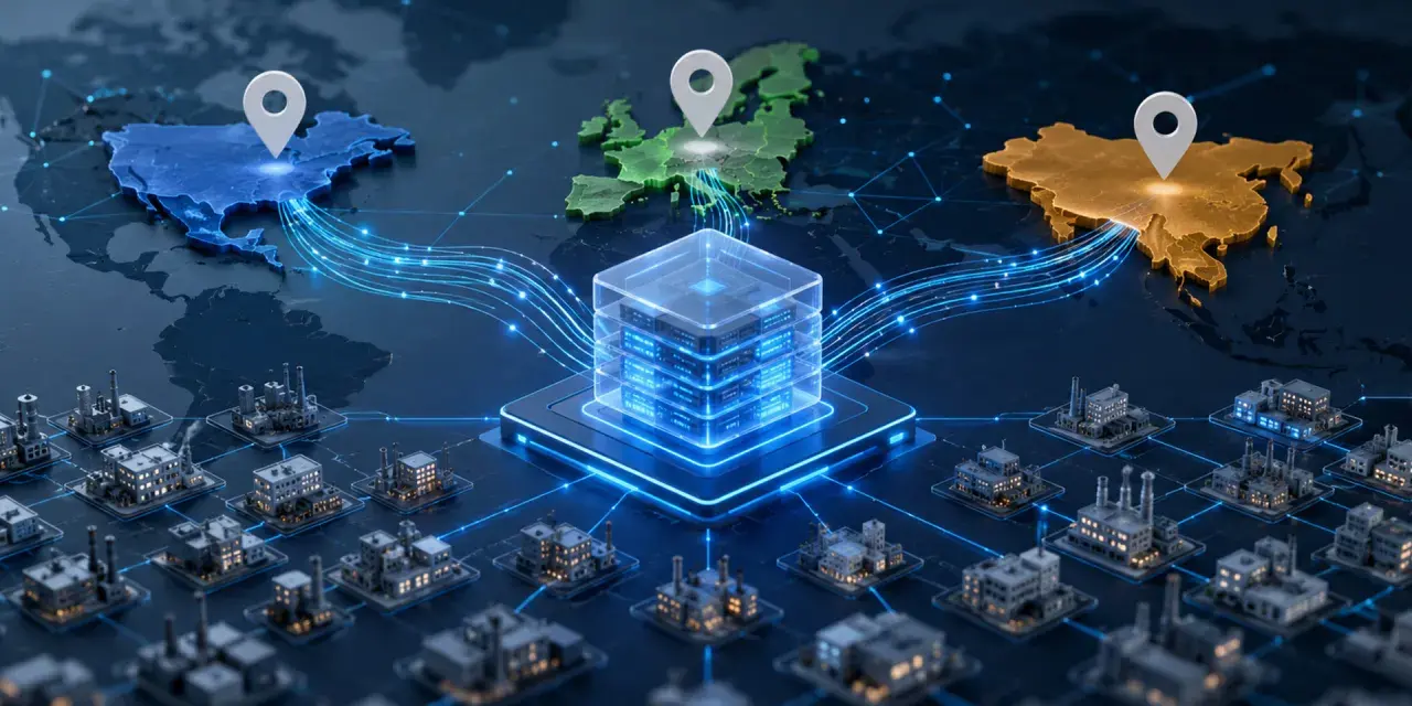 Globalny system ax łączy fabryki na całym świecie z centralnym serwerem.