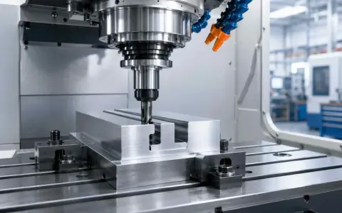 Precyzyjne cięcie metalu przez frez teowy w nowoczesnej maszynie CNC.