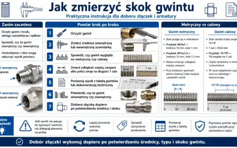 Instrukcja mierzenia gwintu: sprawdź gwint metryczny lub calowy, zmierz średnicę i skok. Przykład: gwint M16 wymiary.