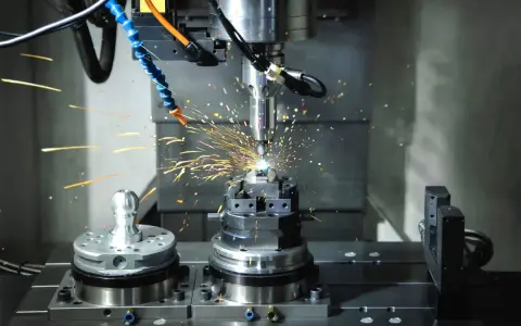 Precyzyjne modelowanie powierzchniowe metalu z iskrzącą maszyną CNC.