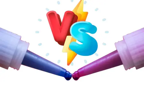 Dwa aplikatory z kroplami kleju, symbol "VS" i błyskawica. Jaki klej do gwintów wybrać?