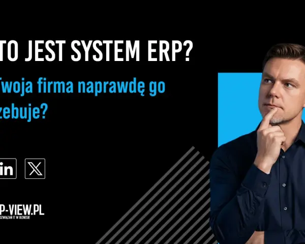 Mężczyzna zastanawia się nad systemem ERP. Czy Twoja firma go potrzebuje? Sprawdź na ERP-VIEW.PL.