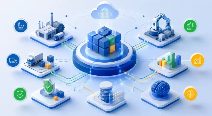 Wdrożenie SAP integruje produkcję, logistykę, dane i analizę, tworząc inteligentny system.