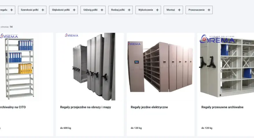 Różne rodzaje regałów magazynowych: archiwalne, jezdne elektryczne i przesuwne. Idealne do budowy efektywnego systemu przechowywania.