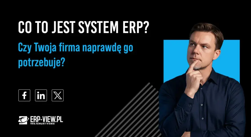 Mężczyzna zastanawia się nad systemem ERP. Czy Twoja firma go potrzebuje? Sprawdź na ERP-VIEW.PL.
